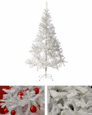 180 cm vysoký bílý umělý vánoční strom s třpytivým efektem