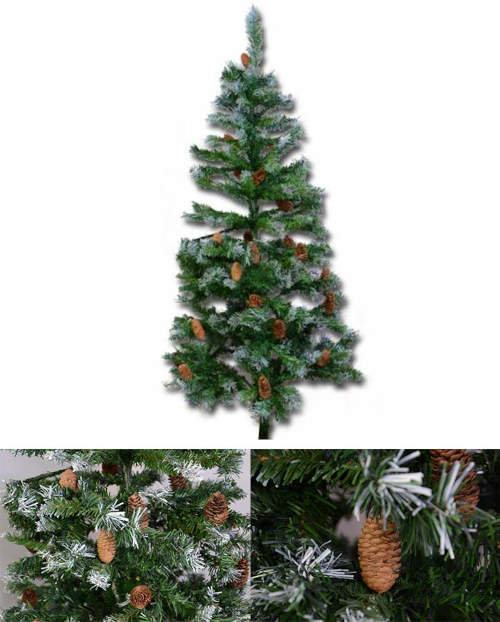 Umělý vánoční stromek se šiškami - 150 cm