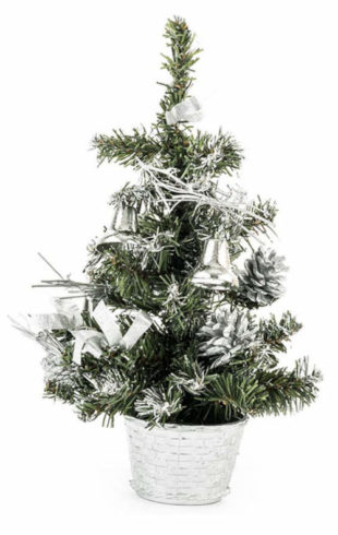 Vánoční stromeček dekorovaný stříbrný 30 cm