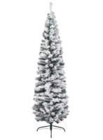 Úzký umělý vánoční stromek s bílým sněhem