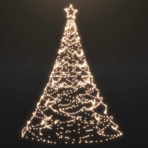 Vánoční LED stromek 3 m s kovovým sloupkem